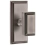Grandeur Carre Solid Brass Non-Turning Two-Sided Dummy Door Knob Set with Carre Short Trim from the Concealed Screw Collection Antique Pewter