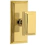 Grandeur Carre Solid Brass Non-Turning Two-Sided Dummy Door Knob Set with Carre Short Trim from the Concealed Screw Collection Lifetime Brass