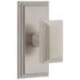Grandeur Carre Solid Brass Non-Turning Two-Sided Dummy Door Knob Set with Carre Short Trim from the Concealed Screw Collection Satin Nickel