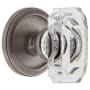 Grandeur Baguette Crystal Solid Brass Non-Turning One-Sided Dummy Door Knob with Circulaire Trim from the Concealed Screw Collection Antique Pewter
