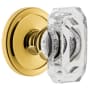 Grandeur Baguette Crystal Solid Brass Non-Turning One-Sided Dummy Door Knob with Circulaire Trim from the Concealed Screw Collection Lifetime Brass