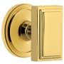 Grandeur Carre Solid Brass Non-Turning One-Sided Dummy Door Knob with Circulaire Trim from the Concealed Screw Collection Lifetime Brass