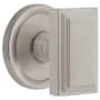 Grandeur Carre Solid Brass Non-Turning One-Sided Dummy Door Knob with Circulaire Trim from the Concealed Screw Collection Satin Nickel