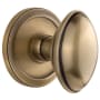 Grandeur Eden Prairie Solid Brass Non-Turning Two-Sided Dummy Door Knob Set with Circulaire Trim from the Concealed Screw Collection Vintage Brass