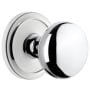 Grandeur Fifth Avenue Solid Brass Non-Turning Two-Sided Dummy Door Knob Set with Circulaire Trim from the Concealed Screw Collection Bright Chrome
