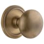 Grandeur Fifth Avenue Solid Brass Non-Turning Two-Sided Dummy Door Knob Set with Circulaire Trim from the Concealed Screw Collection Vintage Brass