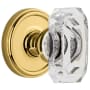 Grandeur Baguette Crystal Solid Brass Non-Turning One-Sided Dummy Door Knob with Georgetown Trim from the Concealed Screw Collection Lifetime Brass