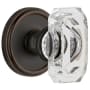 Grandeur Baguette Crystal Solid Brass Non-Turning One-Sided Dummy Door Knob with Georgetown Trim from the Concealed Screw Collection Timeless Bronze