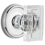 Grandeur Carre Crystal Solid Brass Non-Turning Two-Sided Dummy Door Knob Set with Georgetown Trim from the Concealed Screw Collection Bright Chrome