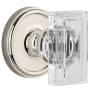 Grandeur Carre Crystal Solid Brass Non-Turning Two-Sided Dummy Door Knob Set with Georgetown Trim from the Concealed Screw Collection Polished Nickel