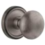 Grandeur Fifth Avenue Solid Brass Non-Turning Two-Sided Dummy Door Knob Set with Georgetown Trim from the Concealed Screw Collection Antique Pewter