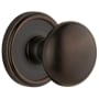Grandeur Fifth Avenue Solid Brass Non-Turning Two-Sided Dummy Door Knob Set with Georgetown Trim from the Concealed Screw Collection Timeless Bronze