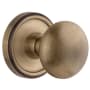 Grandeur Fifth Avenue Solid Brass Non-Turning Two-Sided Dummy Door Knob Set with Georgetown Trim from the Concealed Screw Collection Vintage Brass