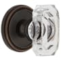 Grandeur Baguette Crystal Solid Brass Non-Turning One-Sided Dummy Door Knob with Soleil Trim from the Concealed Screw Collection Timeless Bronze