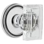Grandeur Carre Crystal Solid Brass Non-Turning Two-Sided Dummy Door Knob Set with Soleil Trim from the Concealed Screw Collection Bright Chrome