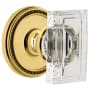 Grandeur Carre Crystal Solid Brass Non-Turning Two-Sided Dummy Door Knob Set with Soleil Trim from the Concealed Screw Collection Lifetime Brass