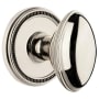 Grandeur Eden Prairie Solid Brass Non-Turning Two-Sided Dummy Door Knob Set with Soleil Trim from the Concealed Screw Collection Polished Nickel