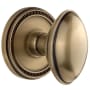 Grandeur Eden Prairie Solid Brass Non-Turning Two-Sided Dummy Door Knob Set with Soleil Trim from the Concealed Screw Collection Vintage Brass