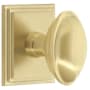 Grandeur Eden Prairie Solid Brass Privacy Door Knob Set with Carre Square Trim from the Concealed Screw Collection - 2-3/8" Backset Satin Brass