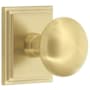 Grandeur Fifth Avenue Solid Brass Privacy Door Knob Set with Carre Square Trim from the Concealed Screw Collection - 2-3/8" Backset Satin Brass
