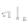 Grohe Plus Deck Mounted Roman Tub Filler with Built-In Diverter - Includes Hand Shower Starlight Chrome