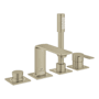Grohe Allure New Deck Mounted Roman Tub Filler with Built-In Diverter - Includes Hand Shower Brushed Nickel