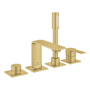 Grohe Allure New Deck Mounted Roman Tub Filler with Built-In Diverter - Includes Hand Shower Brushed Cool Sunrise