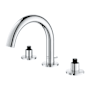 Grohe Atrio New 1.2 GPM Widespread Bathroom Faucet with Pop-Up Drain Assembly Starlight Chrome