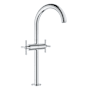 Grohe Atrio New 1.2 GPM Vessel Single Hole Bathroom Faucet with Pop-Up Drain Assembly Starlight Chrome