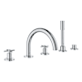 Grohe Atrio New Deck Mounted Roman Tub Filler with Built-In Diverter - Includes Hand Shower Starlight Chrome