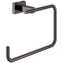 Grohe Essentials Cube 7-5/16" Wall Mounted Towel Ring with StarLight Technology Hard Graphite