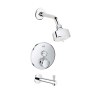 Grohe Grohtherm Thermostatic Tub and Shower Package with 1.75 GPM Multi Function Shower Head - Valve Included Starlight Chrome