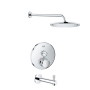 Grohe Grohtherm Thermostatic Tub and Shower Package with 1.75 GPM Single Function Shower Head - Valve Included Starlight Chrome