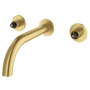 Grohe Atrio 1.2 GPM 2 Handle Wall Mount Bathroom Faucet Brushed Cool Sunrise