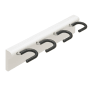 Hafele 12.5" Wall Mounted 4 Hook Broomstick Holder White