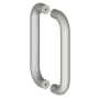 Hager 12" Center to Center 1" Round Wrought Back to Back Door Pull Set from the Pulls Collection Satin Anodized Aluminum