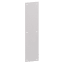 Hager 3.5" x 15" Beveled Square Corner Push Plate .050" Thick from the Push Plates Collection Satin Brass