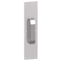 Hager 3.5" x 15" Square Corner 0.050" Gauge Pull Plate with 1-1/4" Rectangular Pull on 10" Center from the Pull Plates Collection Polished Stainless