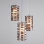 Hammerton Studio Tempest 3 Light 18" Wide Full Sized Multi Light Pendant - Medium (E26) with Frosted Glass Inner and Finished to Match Metal Outer Shades Metallic Beige Silver