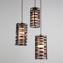 Hammerton Studio Tempest 3 Light 18" Wide Full Sized Multi Light Pendant - Medium (E26) with Frosted Glass Inner and Finished to Match Metal Outer Shades Flat Bronze