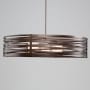 Hammerton Studio Tempest 8 Light 48" Wide Drum Chandelier - Medium (E26) with Frosted Glass Inner Shades and Finished to Match Outer Metal Shade Flat Bronze