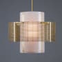 Hammerton Studio Downtown Mesh 8 Light 38" Wide Chandelier - Medium (E26) with Frosted Granite Glass Shade Gilded Brass