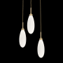 Hammerton Studio Fiori 3 Light 17" Wide LED Multi Light Pendant - 3000K Gilded Brass / White