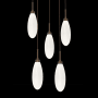 Hammerton Studio Fiori 5 Light 19" Wide LED Abstract Multi Light Pendant - 3000K Flat Bronze / White
