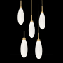 Hammerton Studio Fiori 5 Light 19" Wide LED Abstract Multi Light Pendant - 3000K Gilded Brass / White