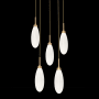 Hammerton Studio Fiori 5 Light 19" Wide LED Abstract Multi Light Pendant - 3000K Novel Brass / White