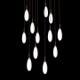 Hammerton Studio Fiori 12 Light 32" Wide LED Abstract Multi Light Pendant - 3000K Burnished Bronze / White