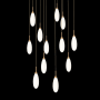 Hammerton Studio Fiori 12 Light 32" Wide LED Abstract Multi Light Pendant - 3000K Novel Brass / White