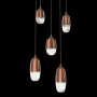 Hammerton Studio Pebble 5 Light 20" Wide LED Abstract Multi Light Pendant - 2700K Burnished Bronze / Clear