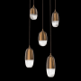 Hammerton Studio Pebble 5 Light 20" Wide LED Abstract Multi Light Pendant - 2700K Flat Bronze / Clear